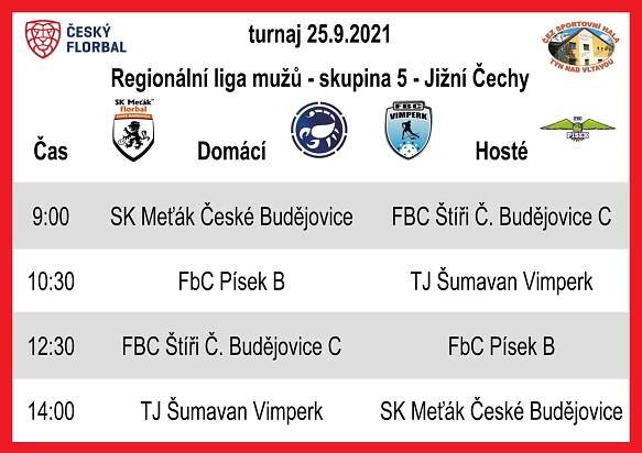 25.9.2021 florbalový turnaj - regionální liga mužů - skupina 5 | MĚSTSKÁ SPORTOVNÍ HALA