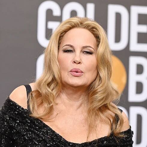 Jennifer Coolidge Is Every Bit the Diva in a Glittering Black Dress at the Golden Globes—See Pics
