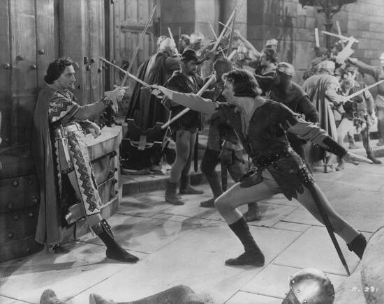 Dobrodružství Robina Hooda - Z filmu - Basil Rathbone, Errol Flynn