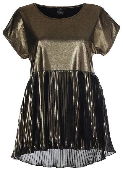 Metallic-Shirt mit Plissee