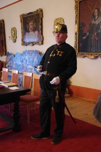 Křtu knih o Chřibech se osobně účastnil i majitel Buchlova Leopold Berchtold