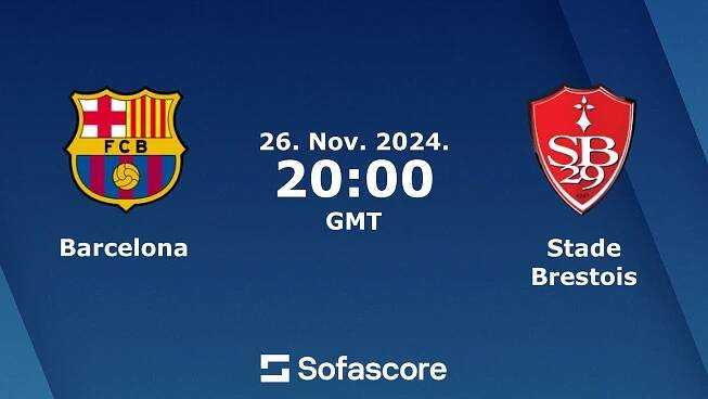 Barcelona proti Stade Brestois živé skóre, H2H a sestavy Sofascore