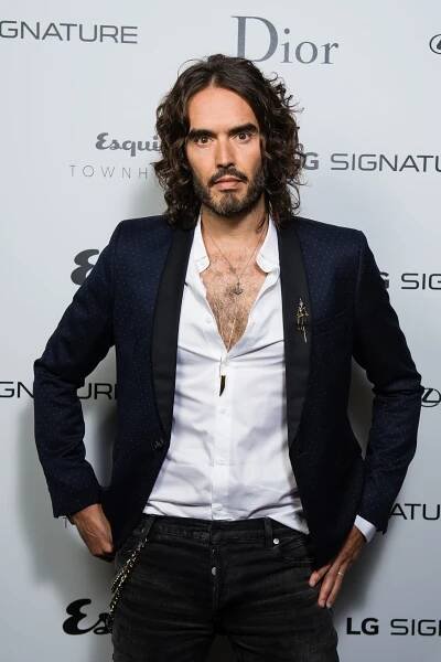 Russell Brand at a discussion.