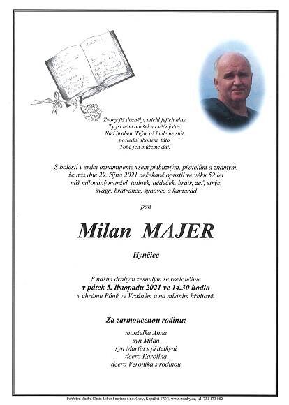 Zemřel Milan Majer | PSNV 