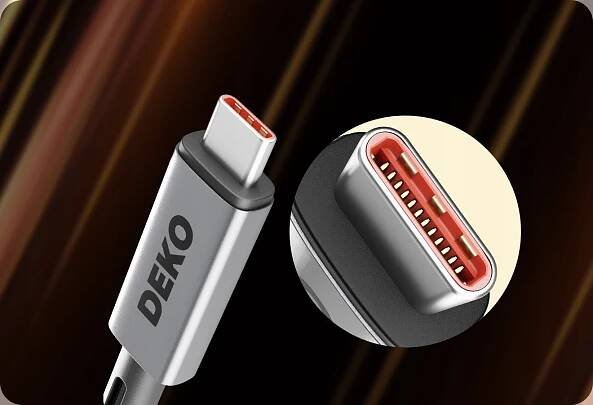 Kabel DEKO USB typ C - USB typ C 1 m stříbrný - Allegro