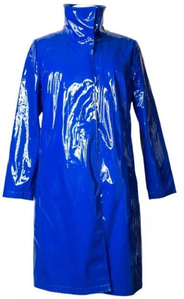 Regal Blue Raincoat by Dennis Basso, Size Large