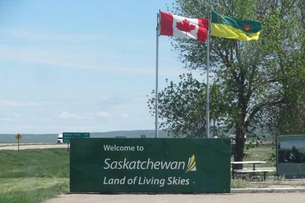 Saskatchewan: uvítací cedule v kanadské provincii
