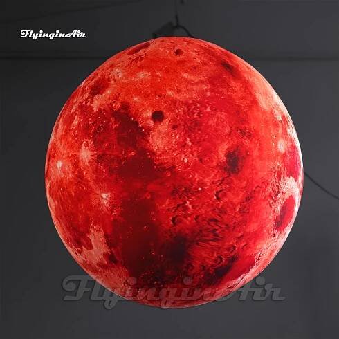 hanging planet balloon red inflatable moon