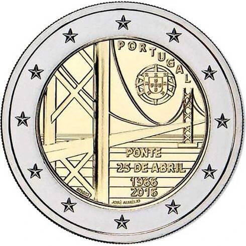 2 euro Portugalsko Most 25. dubna 2016