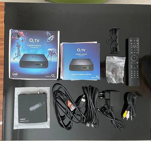 O2 TV Set Top Box s kompletním příslušenstvím - TV, audio, video
