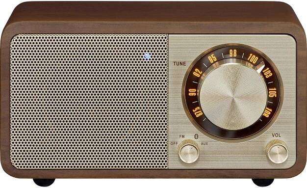 Sangean WR-7 Genuine Mini A500407 stolní rádio, FM, Bluetooth, s akumulátorem, třešňově červená