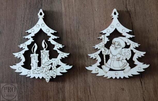 Dřevěná vánoční ozdoba stromek santa