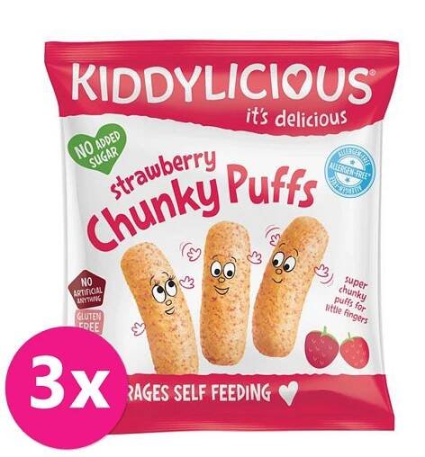 3x KIDDYLICIOUS Křupky - Jahoda 12g