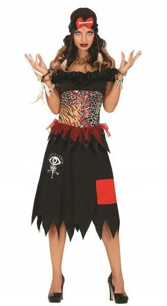 KOSTÝM ŠAMANKA VOODOO ŠAMAN VÍLA PŘEVLEK HALLOWEEN S