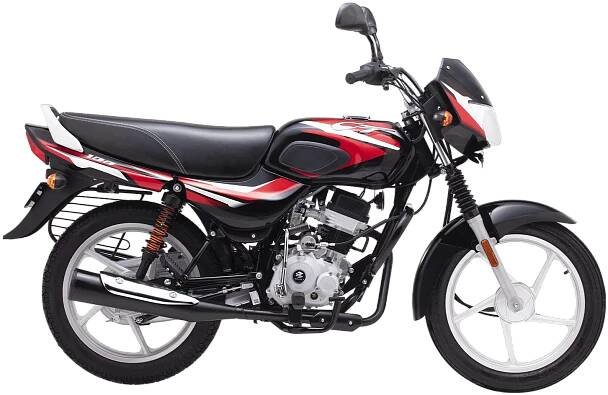 All New Black Red Bajaj CT100 Motorcycle 2023