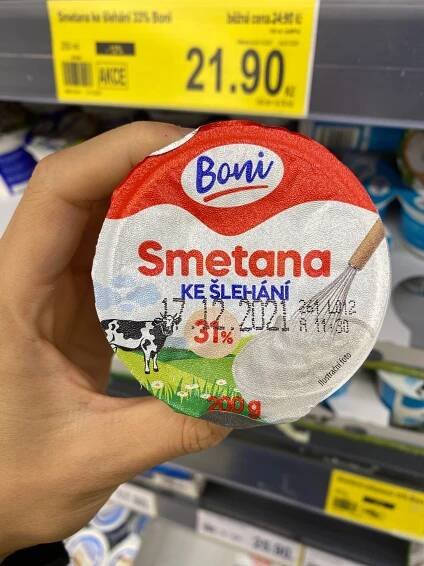 Podrobné informace o potravině Smetana ke šlehání