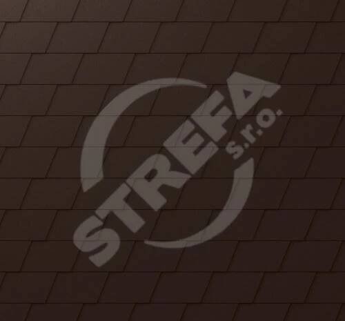 PREFA falcovaný šindel, povrch stucco, Oříšková P10 / balení 10 m2