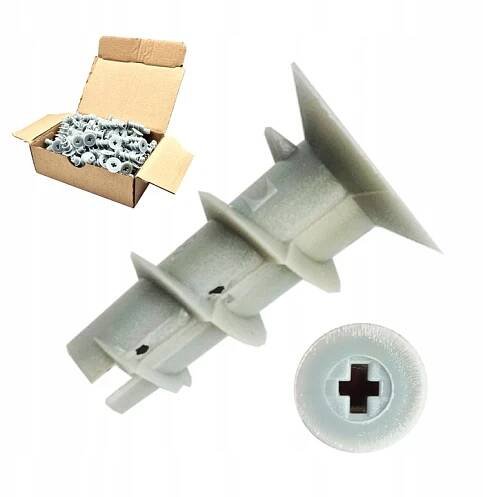 Šnekové kolíky 6 x 24,5 mm DRIVA hlemýžď ABS pro sádrokarton G-K 100 ks