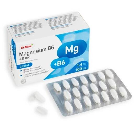 Dr. Max Magnesium B6 Laktát 1×100 tbl, výživový doplnok