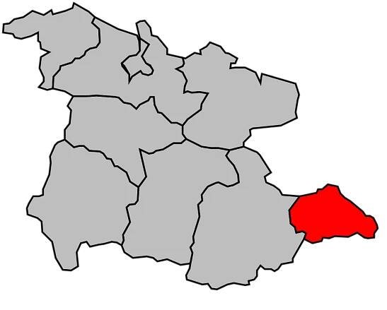 Kanton na mapě arrondissementu Foix