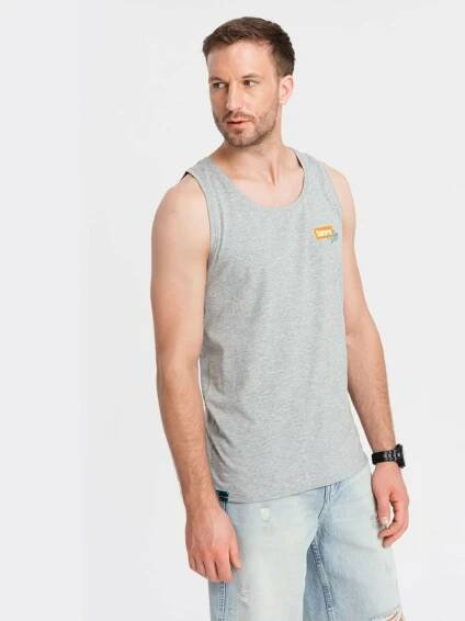 Pánské tílko OMBRE OM-TSTT-0191 GREY MELANGE velikost: S