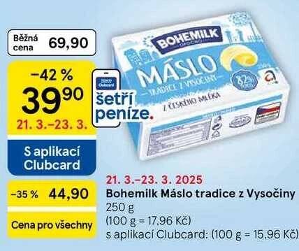 Bohemilk Máslo tradice z Vysočiny, 250 g