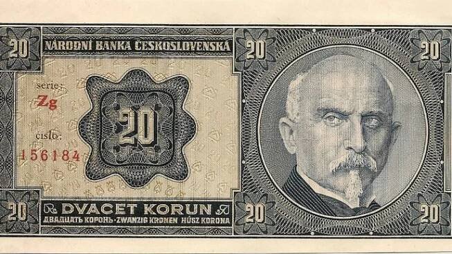Dvacetikoruna Aloise Rašína. První bankovka vydaná Národní bankou Československa v roce 1926
