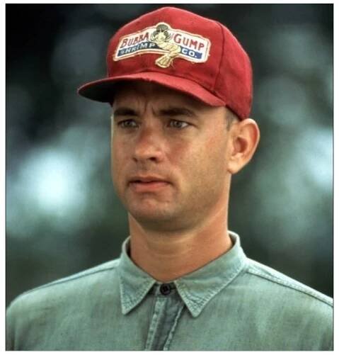 Čepice Forrest Gump - BubbaGump krevety (červená)