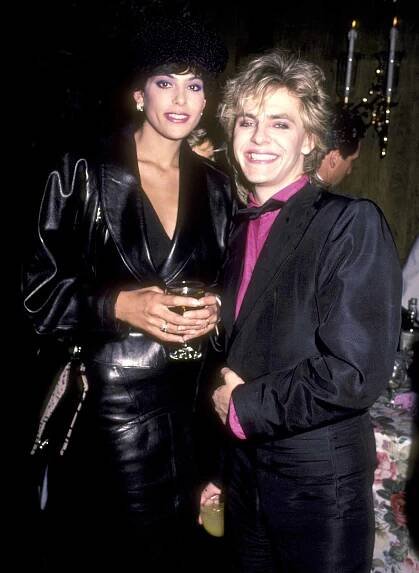 Musician Nick Rhodes and wife Julie Anne Friedman attend the First Annual MTV Video Music Awards - After Party on September 14, 1984 at Hard Rock Cafe in New York City. 