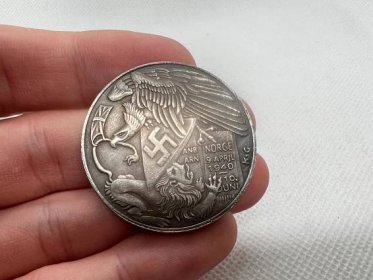 Replika pamětní medaile "Invaze do Norska 1940 - Numismatika
