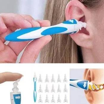 Čistič uší | silikonová tyčinka do uší, 16 nástavců