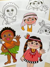 Omalovánky děti světa pro nejmenší kreslíře a malé výtvarníky.