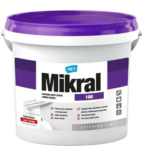 HET Mikral 100 bílá omyvatelná akrylátová fasádní barva