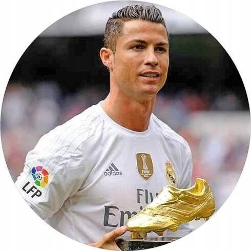 Oplatek na dort VÝTISK VAFLOVÝ RONALDO a4 + NÁPIS 20cm