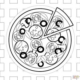 Pizza omalovánka | Omalovánky k Vytisknutí Zdarma