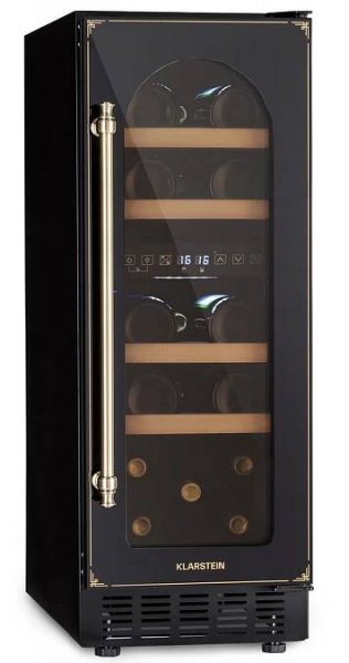 Klarstein Vinovilla Victoria 17 Built-In Duo Vilhelmine Edition, vinotéka, 17 lahví, 3 barevné LED osvětlení, skleněná dvířka