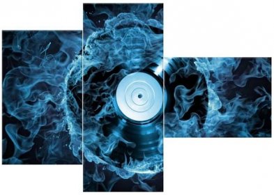 ZUTY Obrazy na stěnu - Vinylová deska v modré barvě, 100x70 cm