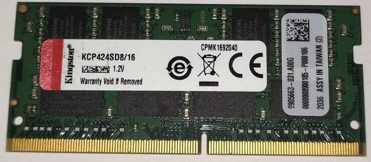 Kingston DDR4 16GB 2400MHz CL17 KCP424SD8/16