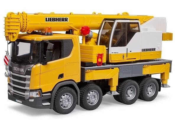 Nákladní auto Scania s jeřábem Liebherr - Bruder 3571