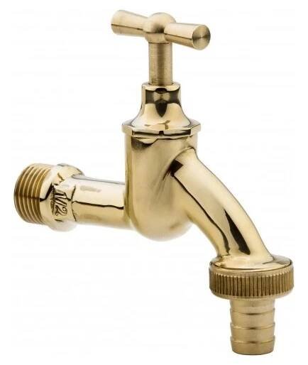 Zahradní ventil sedlový 1/2“, leštěná mosaz