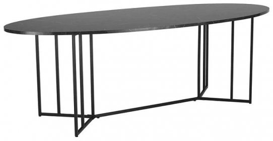 Oválný jídelní stůl z mangového dřeva Luca, 240 x 100 cm, Černá, Š 240 cm, H 100 cm