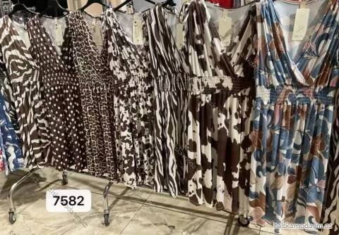 Šaty letní icecool crowprint, leopardí a puntík bez rukávu dámské (S/M/L ONE SIZE) ITALSKÁ MÓDA IMM25M7582