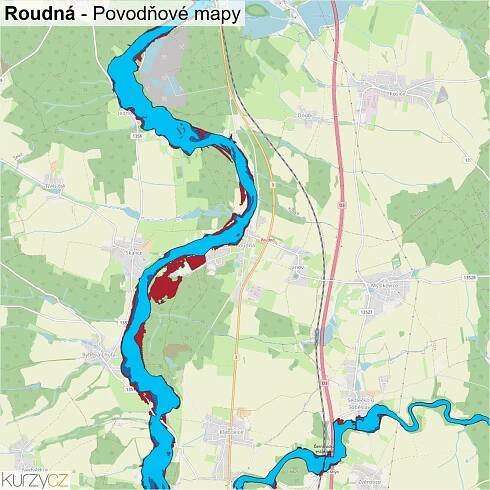 Roudná - mapy | Kurzy.cz
