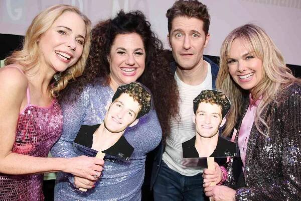 Kerry Butler, Marissa Jaret Winokur, Matthew Morrison, Laura Bell Bundy pose backstage during 
