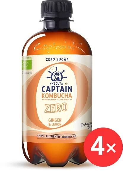 Captain Kombucha ZERO Zázvor, citron 4 x 400 ml