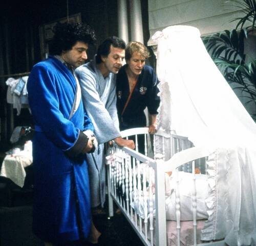 Tři muži a nemluvně - Z filmu - Michel Boujenah, Roland Giraud, André Dussollier