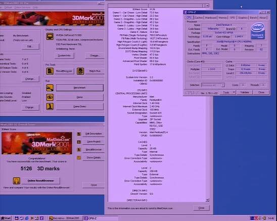 Intel Celeron 1.4 GHz vs Pentium 4 1.4 GHz - Clous