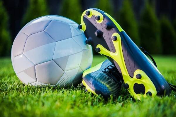 Soccer ball and cleats