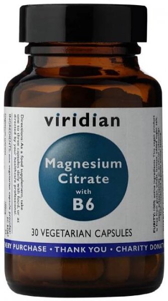 Viridian Magnesium Citrate with Vitamin B6 90 kapslí