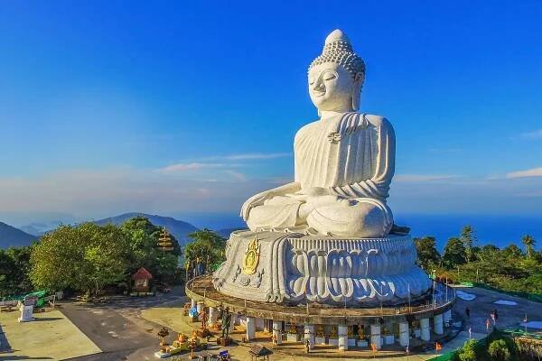 Phuket Big Buddha statue on the top of mountain, Thailand